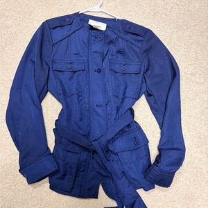 Heihei Anthropologie Elegant Navy Utility Jacket for Women